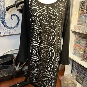 BNWOT- XL Adore midi dress, cutouts, black/tan